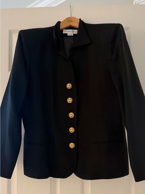 Dior Black Wool Blazer with Gold Buttons